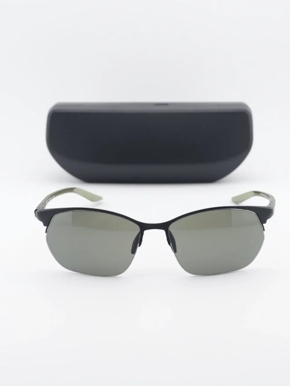 NIKE MODERN METAL ZONE N IU3289X 011 Square Sunglasses - Black / Green